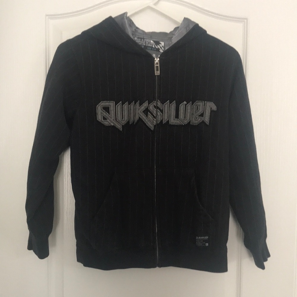Boys hoodie zipper Quicksilver 8-10 black youth
